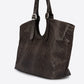 VERONICA Leather Top Handle Bag - Dark Brown