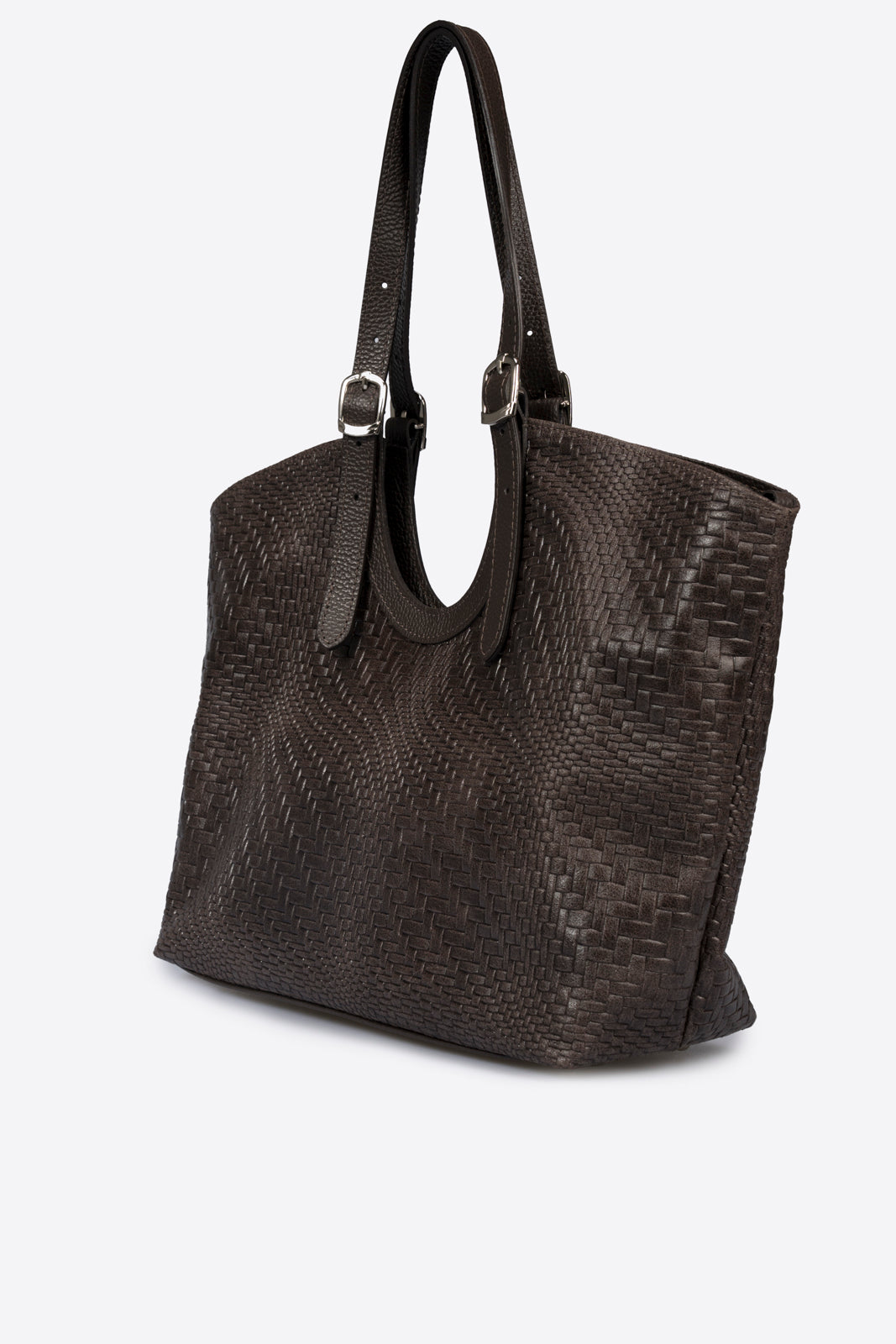 VERONICA Leather Top Handle Bag - Dark Brown
