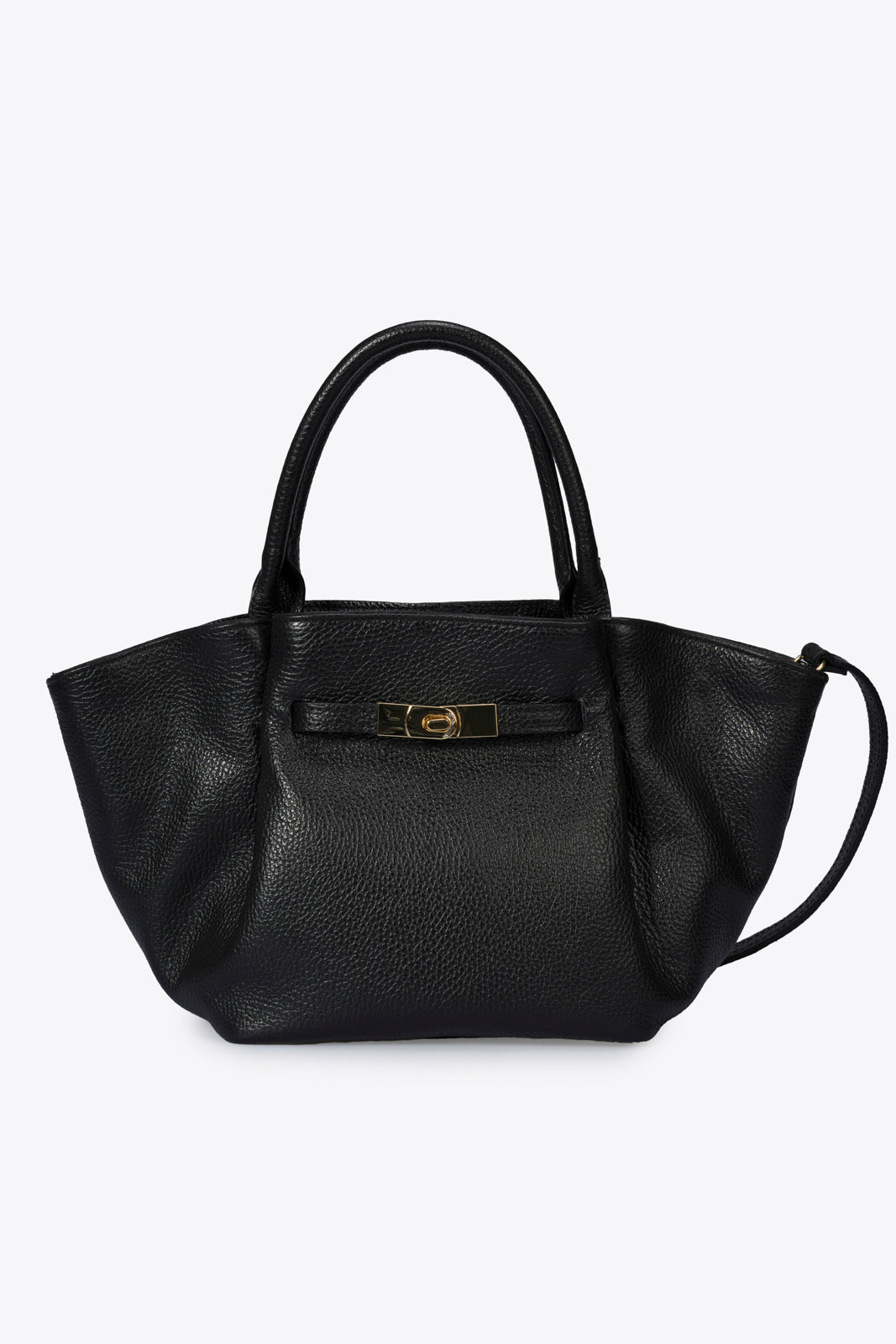 RYAN Leather Top Handle Bag - Black