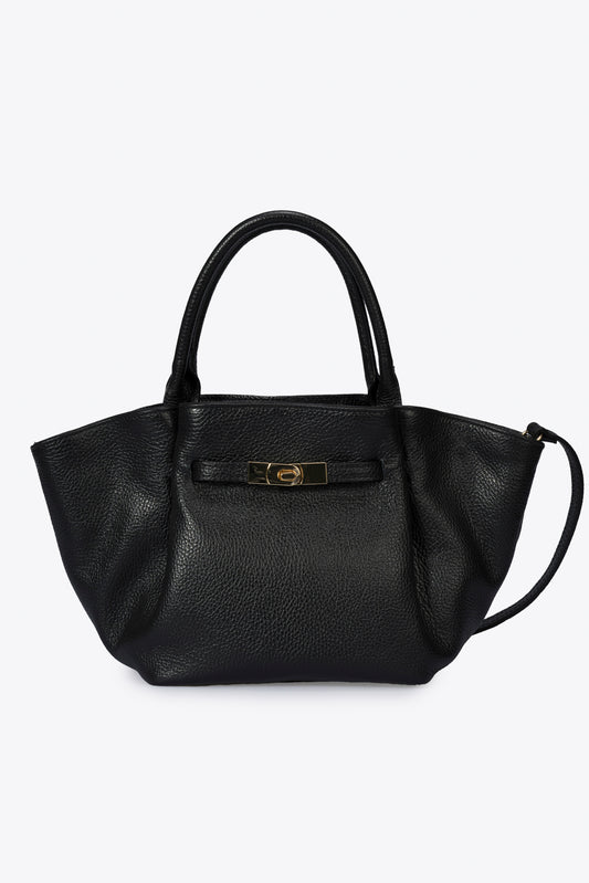 RYAN Leather Top Handle Bag - Black