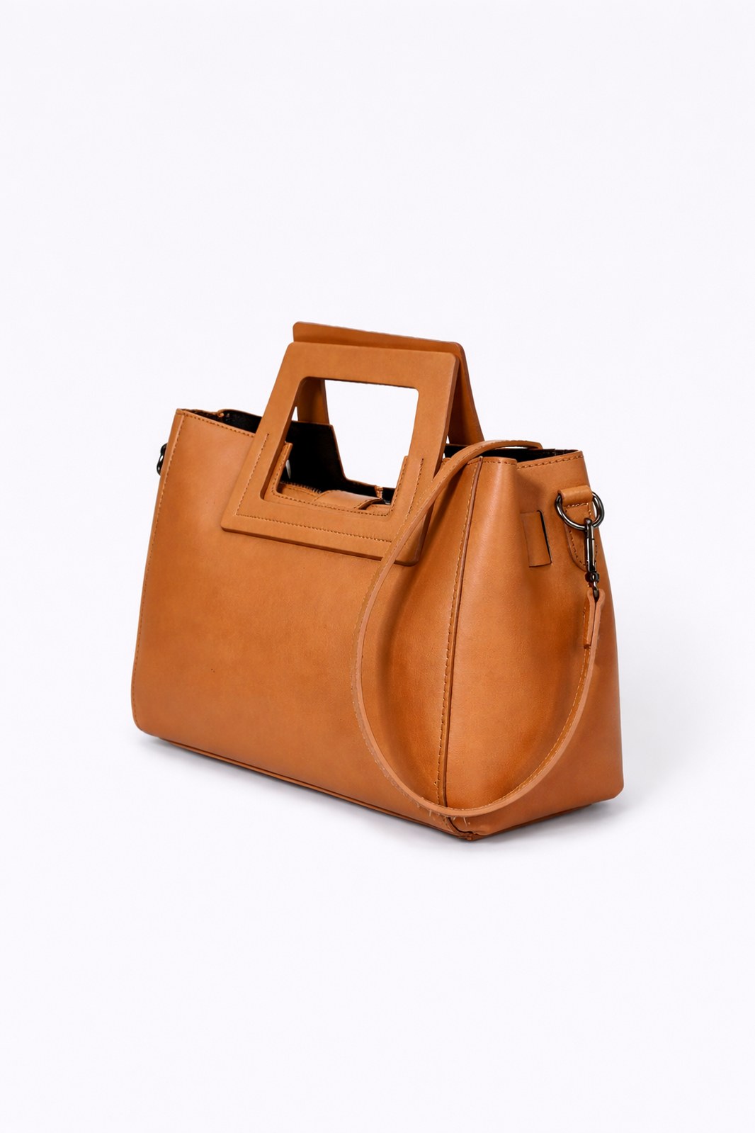 ANTHEA Leather Top Handle Bag - Cuoio