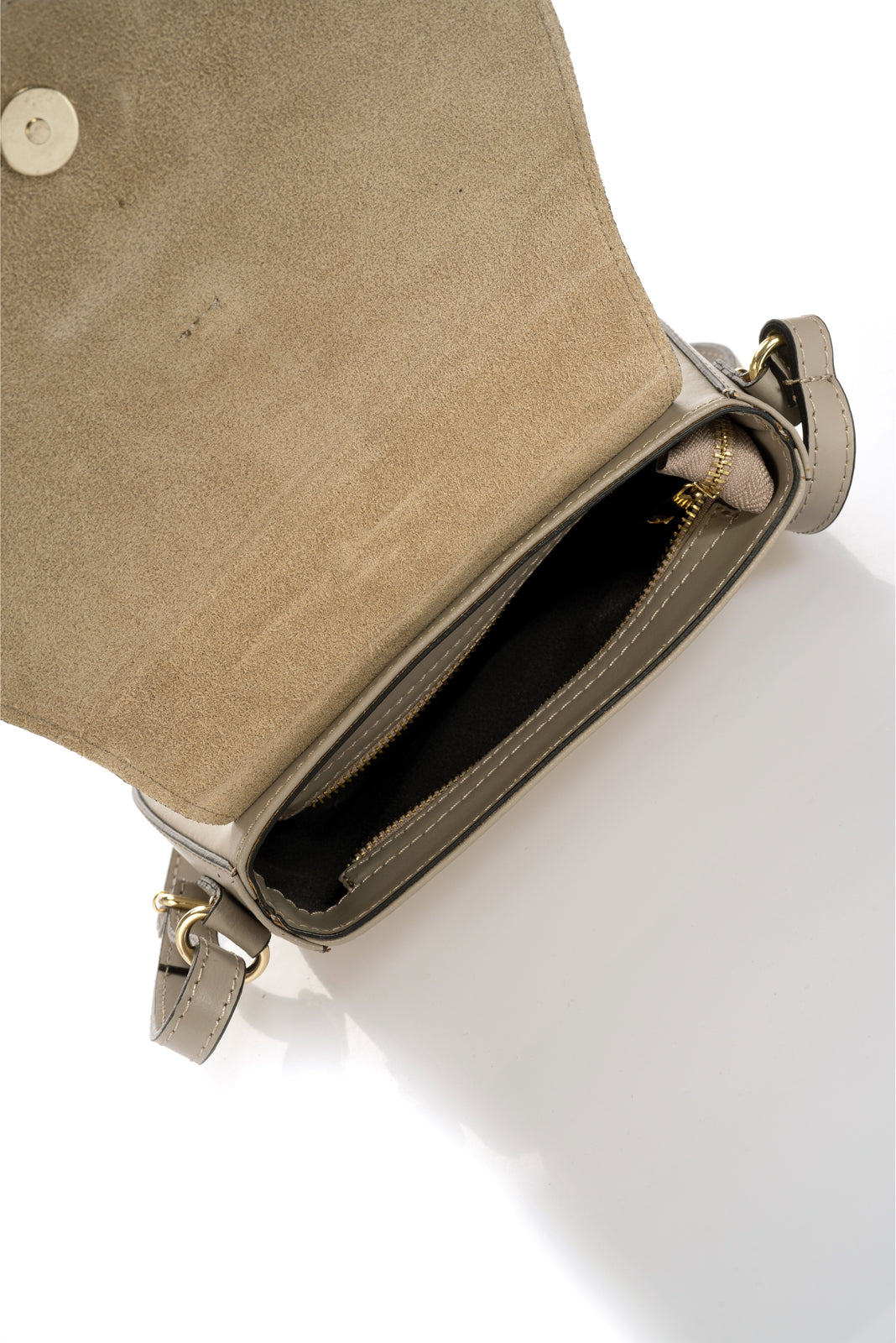 Leather Crossbody Bag 5391 - Taupe