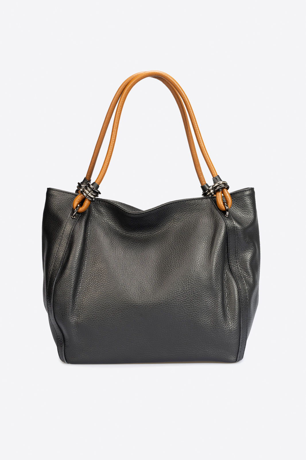 VINNIE Leather Shoulder Bag - Nero