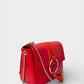 Leather Top Handle Bag 3521 - Red