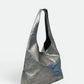 NADIA Leather Top Handle Bag - Silver