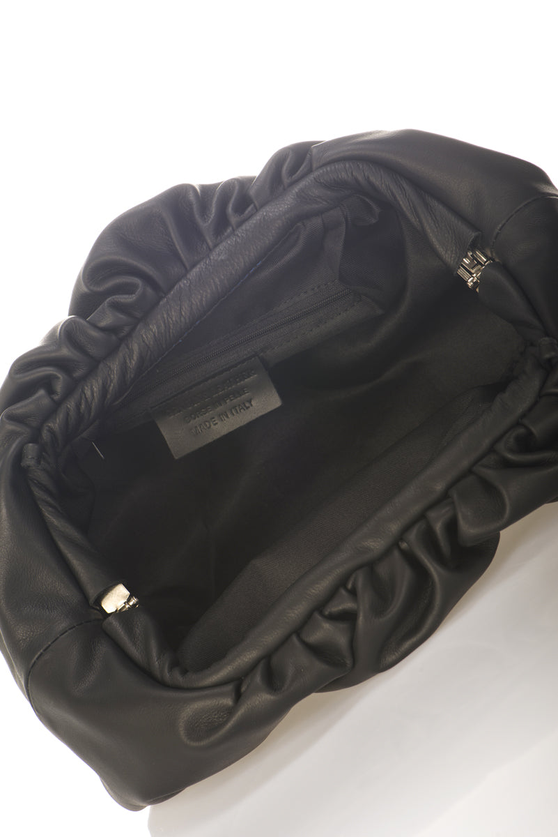 Leather Crossbody Bag 5634 - Black