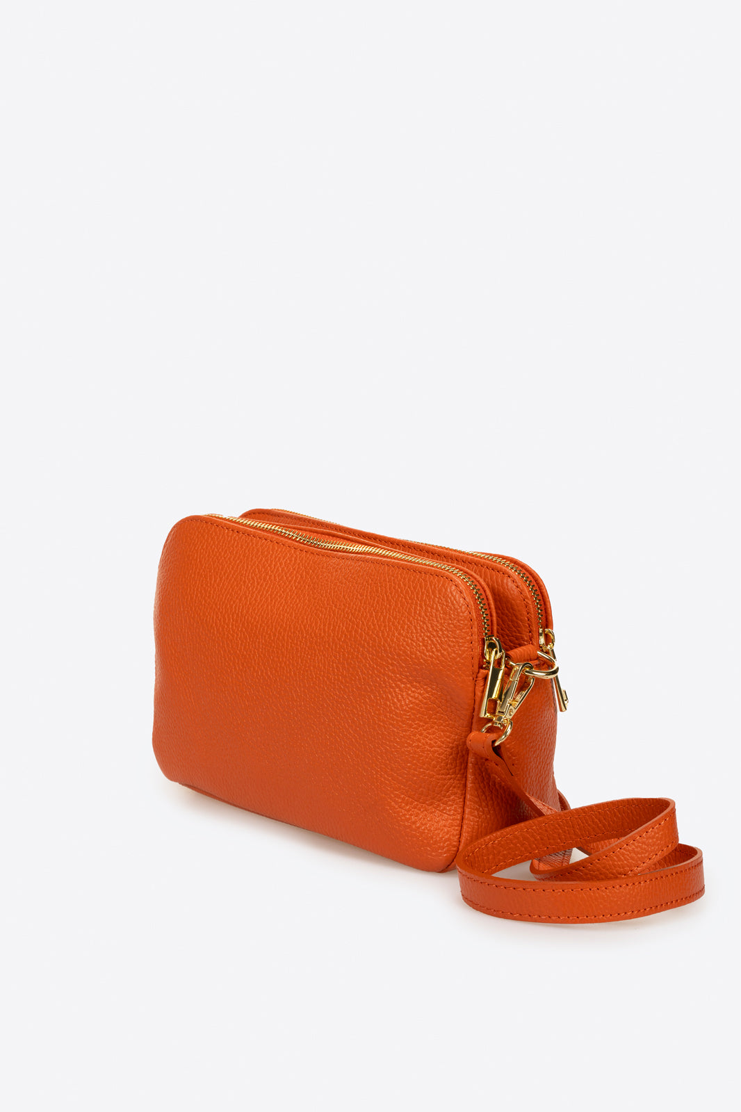 Leather Crossbody Bag 4022 - Arancio