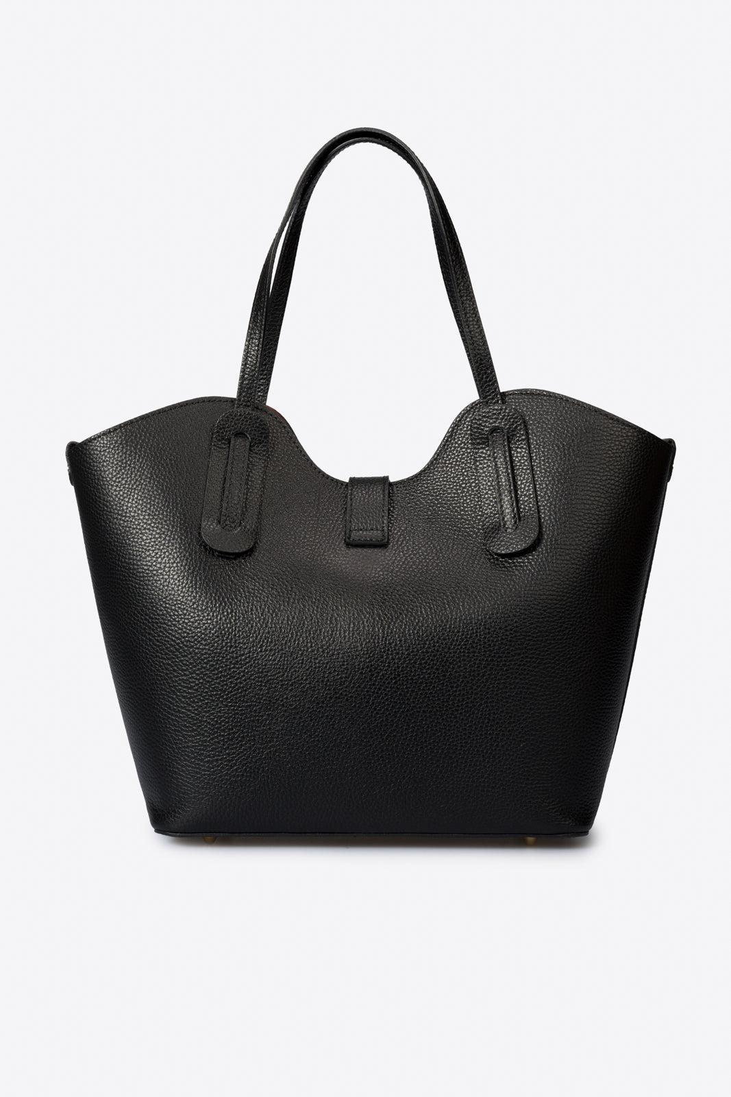 IOLANDA Leather Top Handle Bag - Black