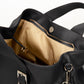 PIPER Leather Top Handle Bag - Black