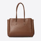 GRACIE Leather Top Handle Bag - Brown