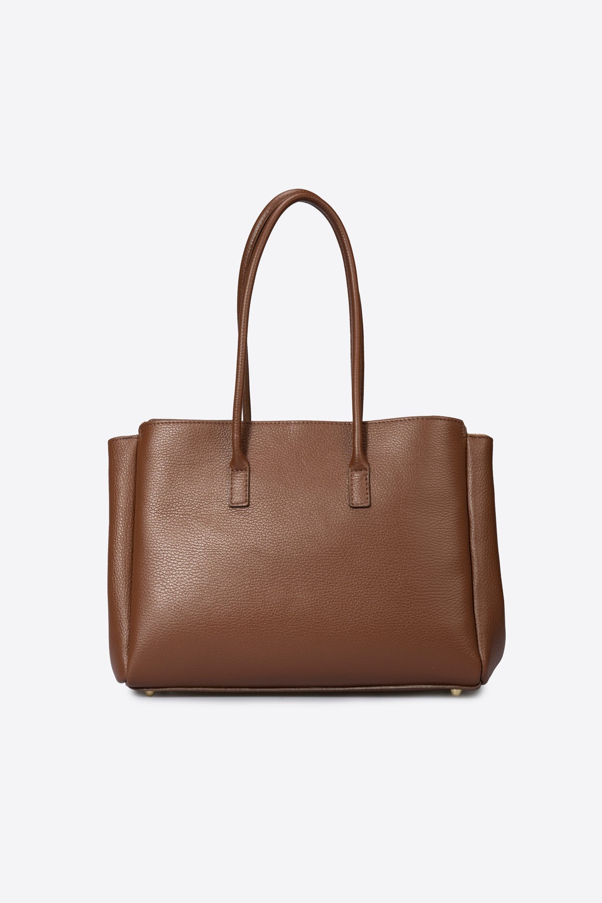 GRACIE Leather Top Handle Bag - Brown