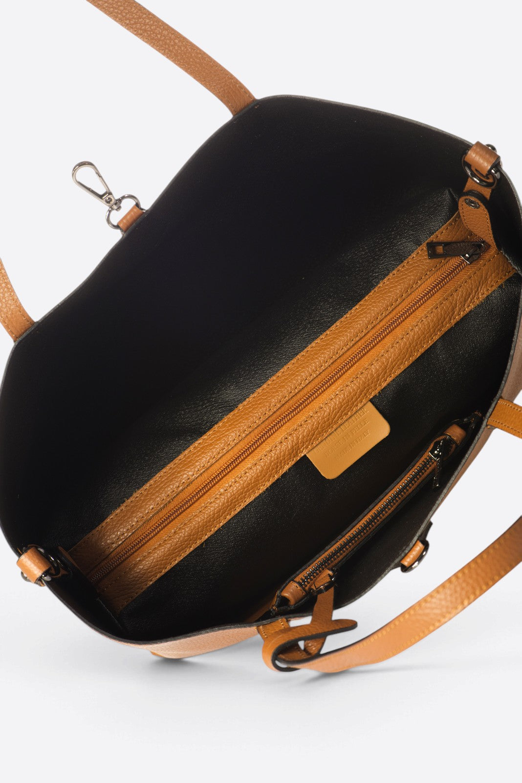 NIOBE Leather Tote Bag - Cognac Winter