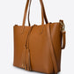 ROMY Leather Top Handle Bag - Cognac