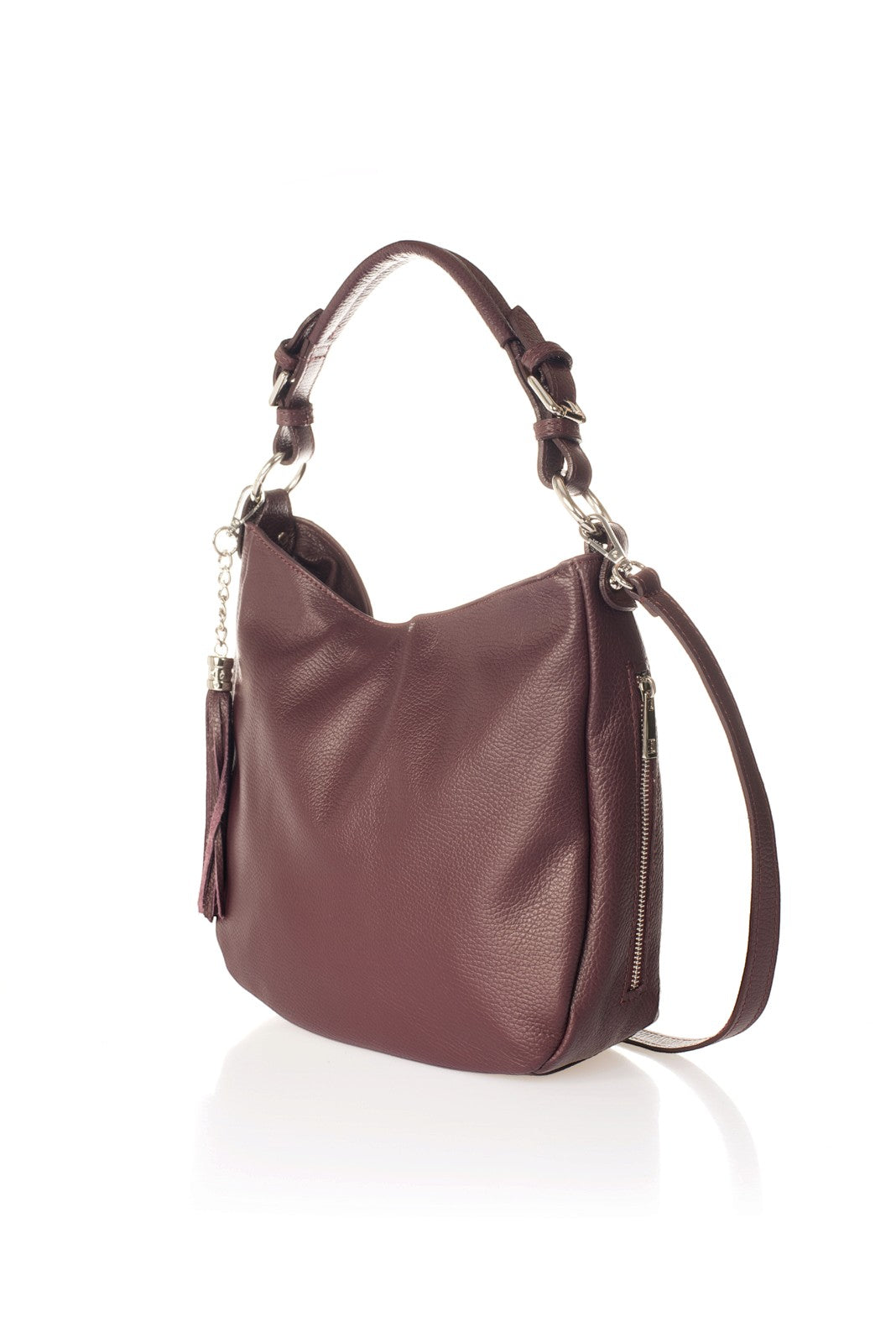 UMA Leather Top Handle Bag - Wine