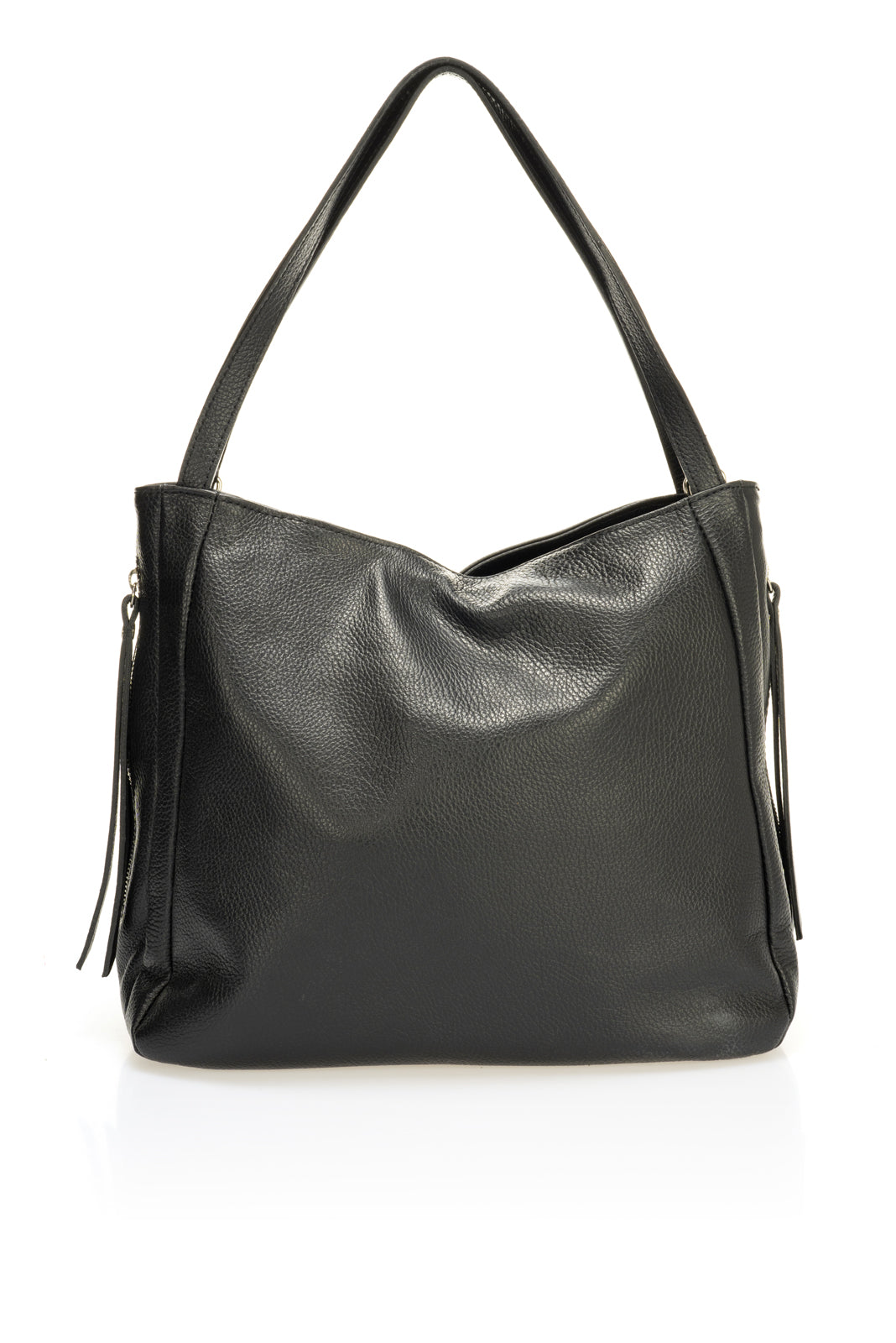 Leather Shoulder Bag 3642 - Nero