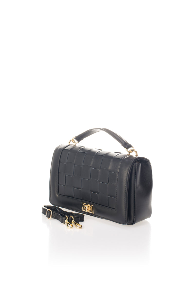 ERIS Leather Crossbody Bag - Black