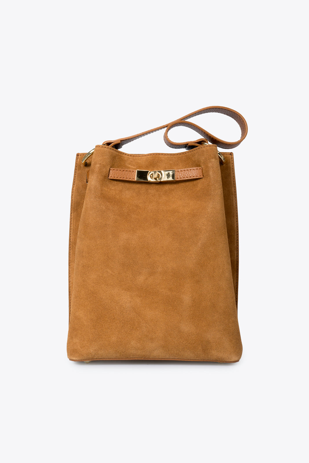 TERRY Leather Shoulder Bag - Cognac