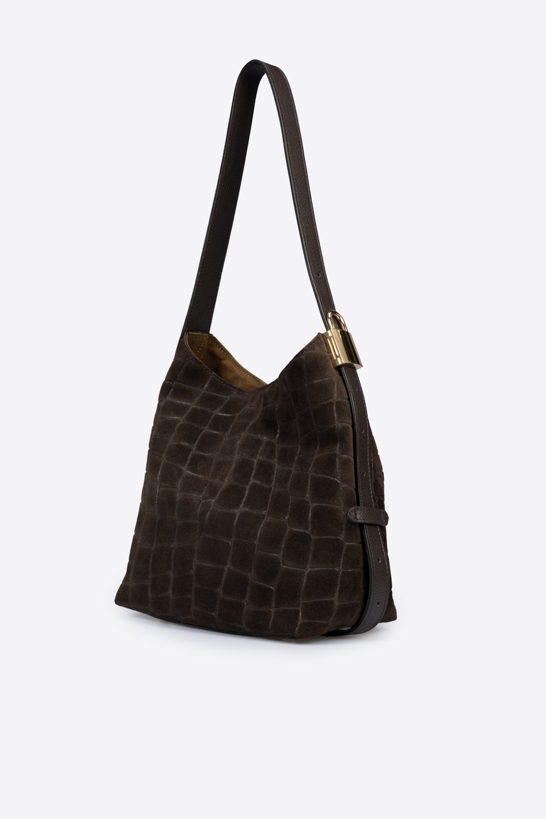 PENELOPE Leather Top Handle Bag - Dark Brown