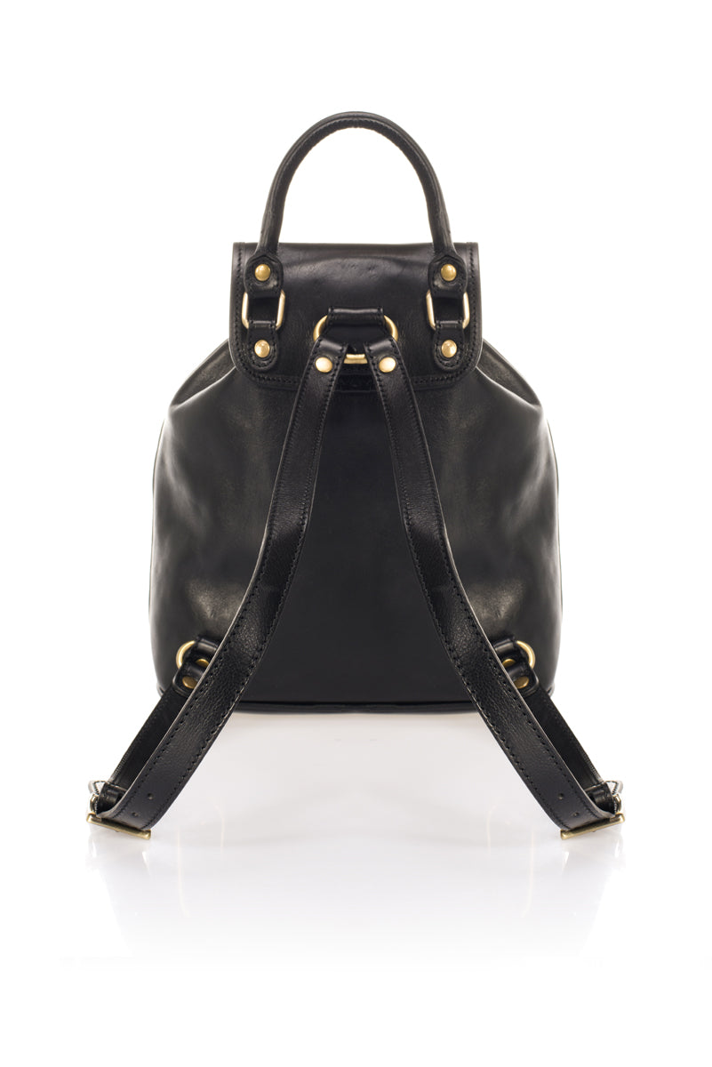 Leather Backpack 1022 - Black
