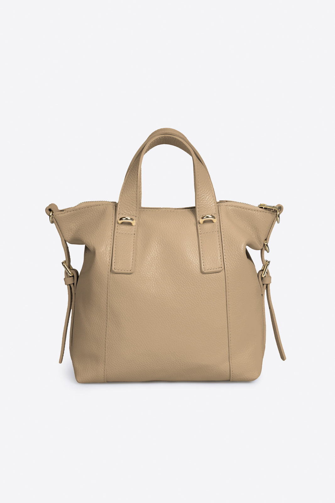 Leather Top Handle Bag 6642 - Cappuccino