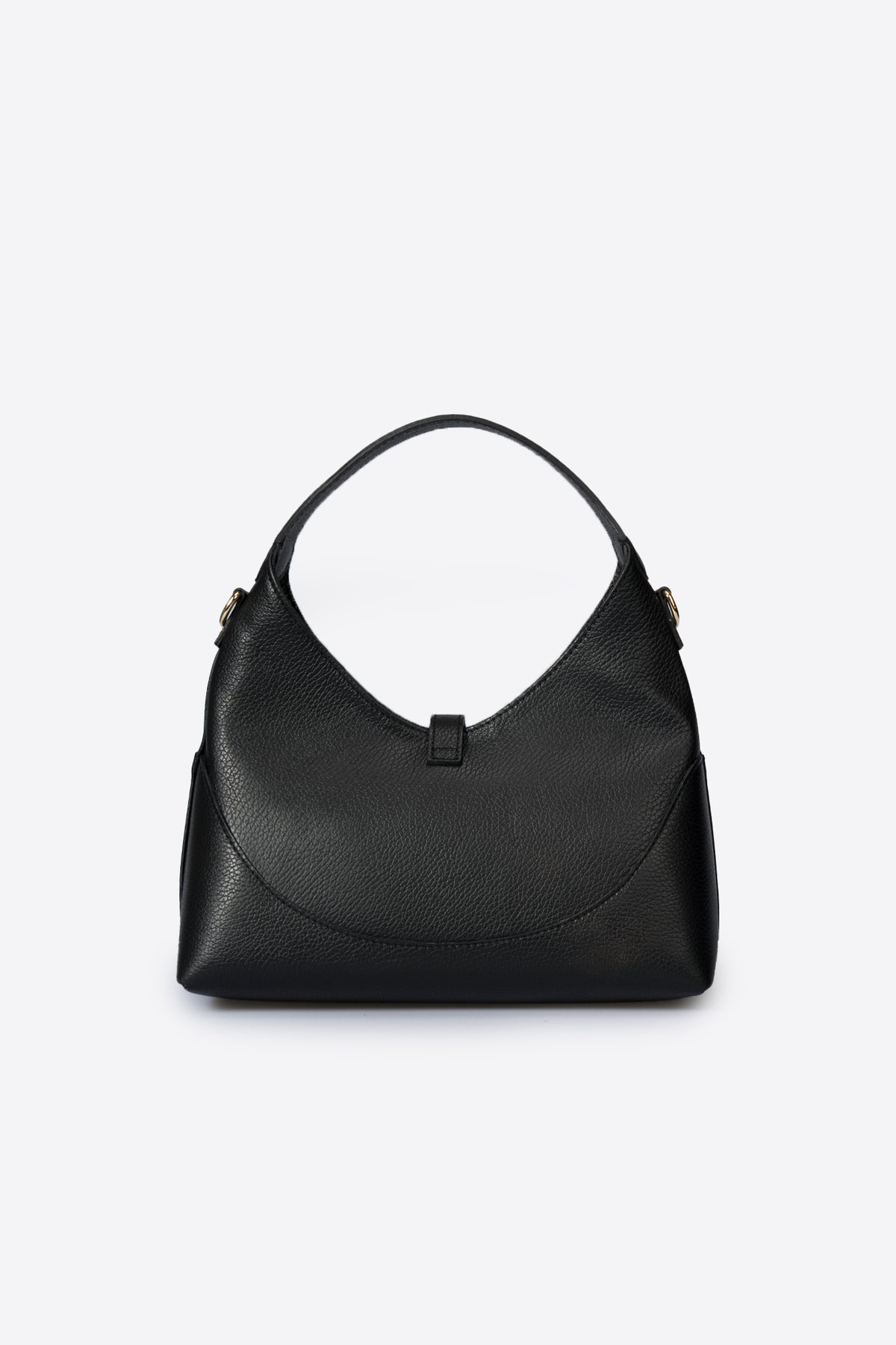 LINA Leather Top Handle Bag - Black