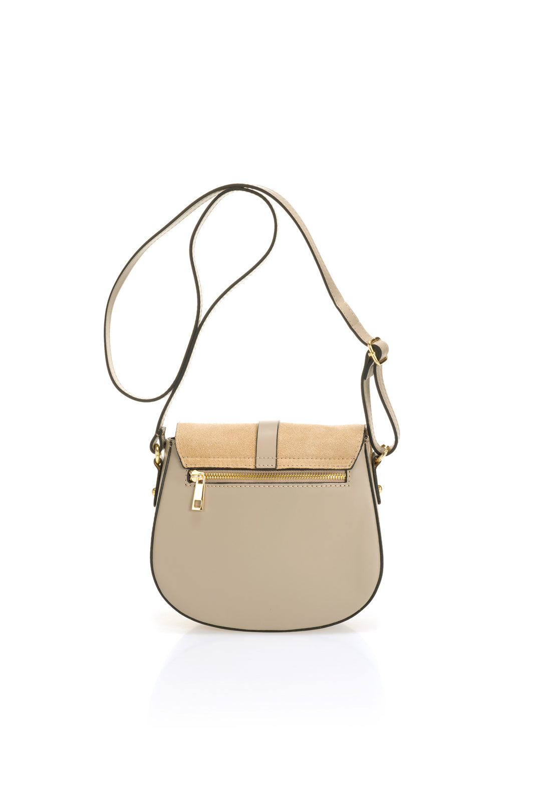 Leather Crossbody Bag 5391 - Taupe