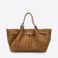 SOLENNE Leather Top Handle Bag - Cognac