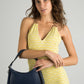 ECHO Leather Top Handle Bag - Blue