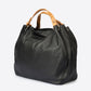 AZALEA Leather Top Handle Bag - Black