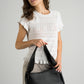 ELEUA Leather Shoulder Bag - Black