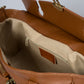 AUDREY Leather Top Handle Bag - Cognac