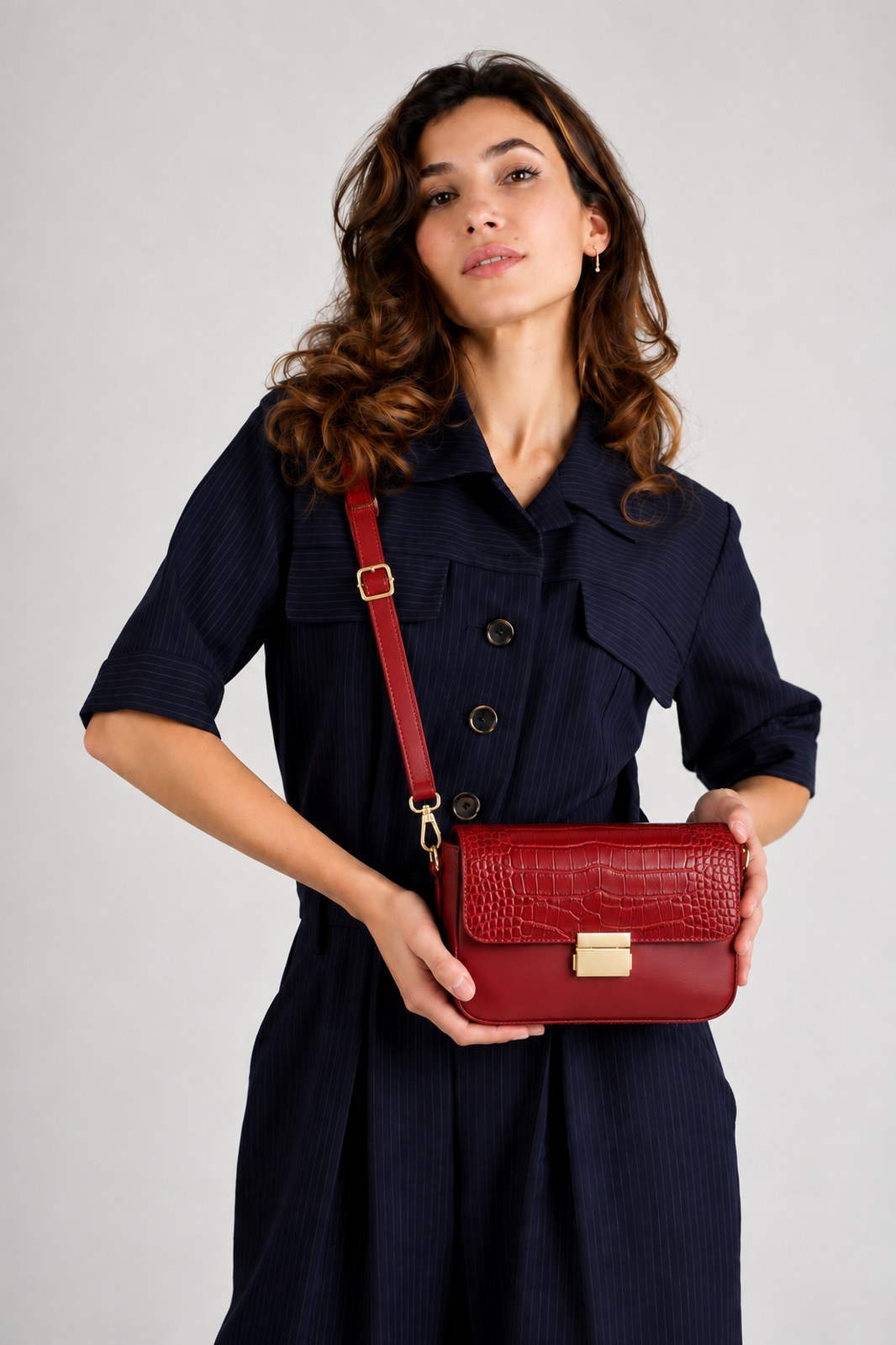 JUNO Leather Crossbody Bag - Bordo