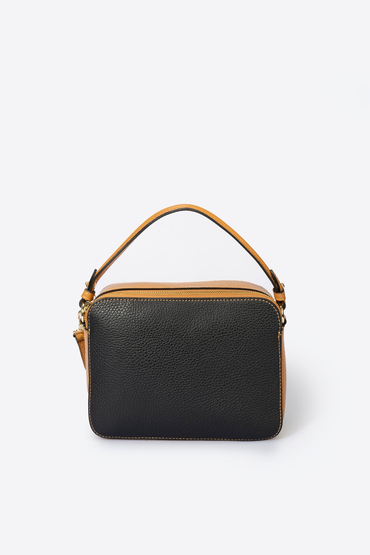 Leather Top Handle Bag 4007 - Black