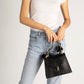AYLA Leather Top Handle Bag - Black