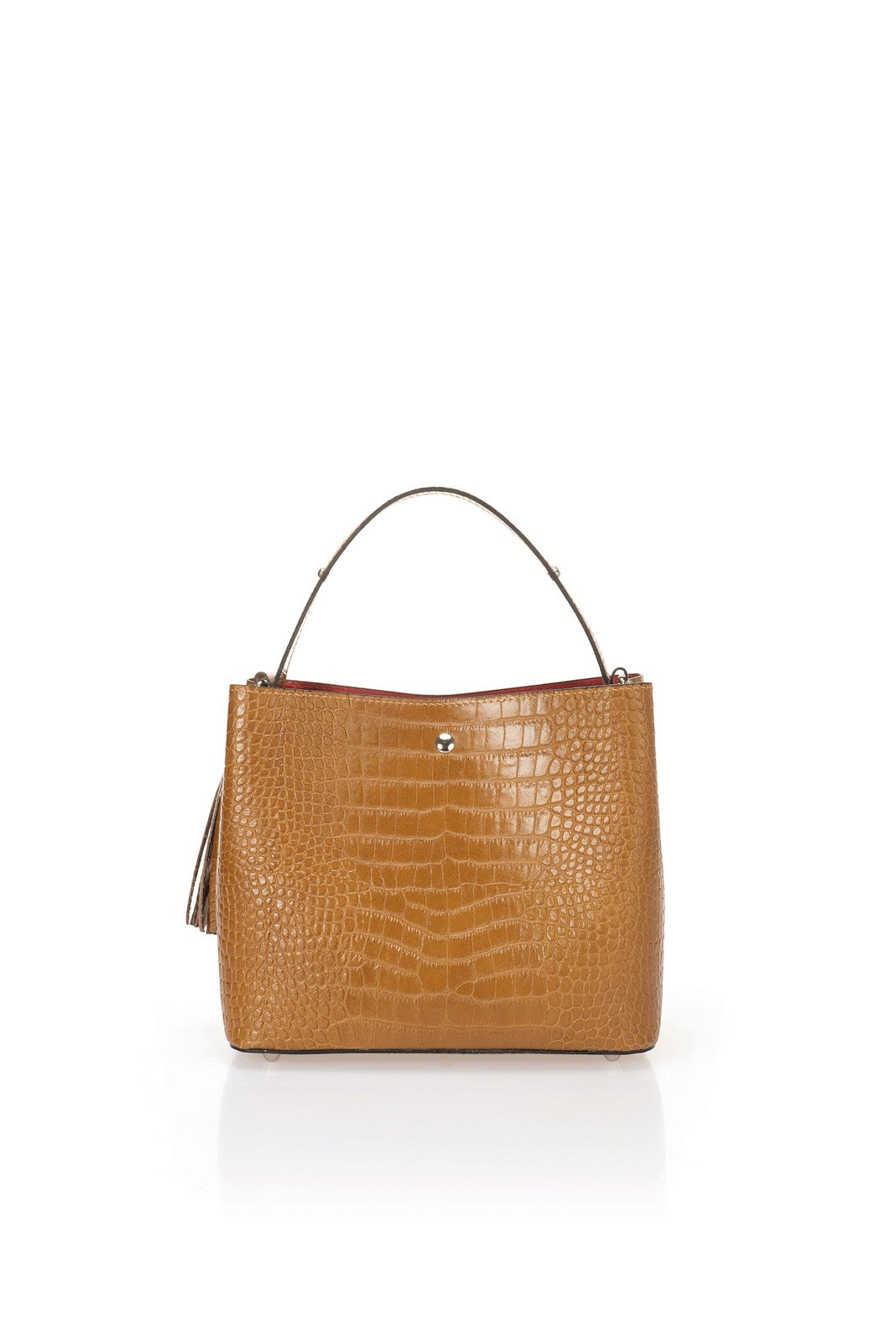 SCARLET Leather Top Handle Bag - Cuoio