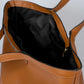 ELARA Leather Top Handle Bag - Cognac