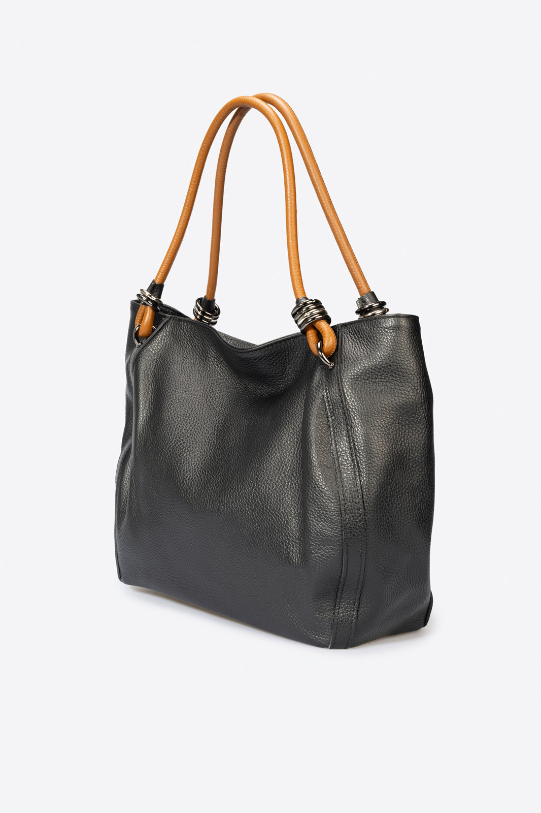 VINNIE Leather Shoulder Bag - Nero