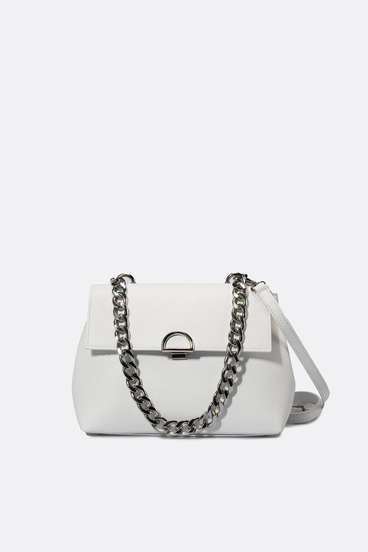 FANIA Leather Shoulder Bag - White