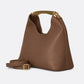 AGNES Leather Top Handle Bag - Brown