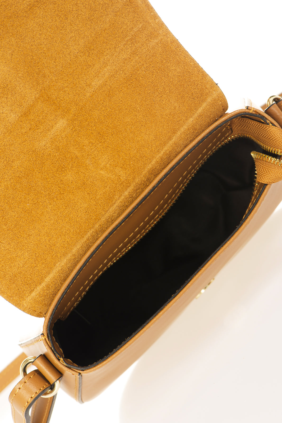 Leather Crossbody Bag 5391 - Cognac