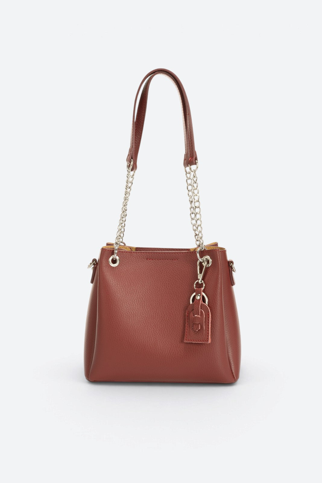 ANIKA Leather Top Handle Bag - Bordo