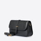 AMALFI Leather Crossbody Bag - Black