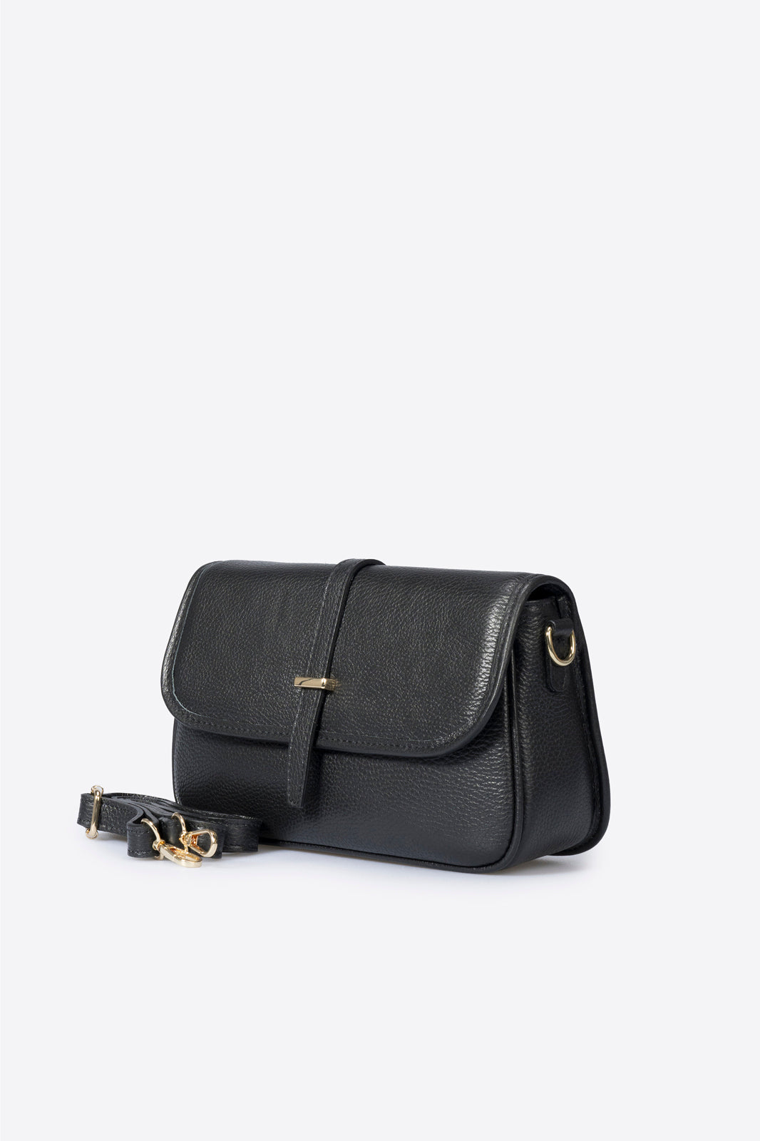 AMALFI Leather Crossbody Bag - Black