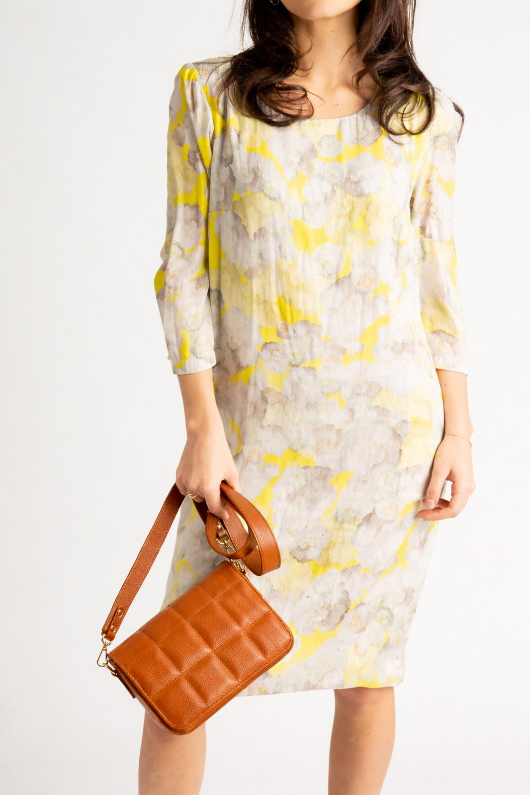 EMILIA Leather Crossbody Bag - Cognac