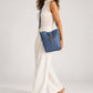 REINA Leather Crossbody Bag - Blue