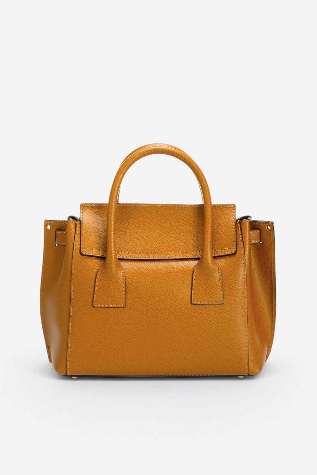 RUTH Leather Top Handle Bag - Cognac