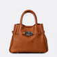 MIRANDA Leather Top Handle Bag - Cognac
