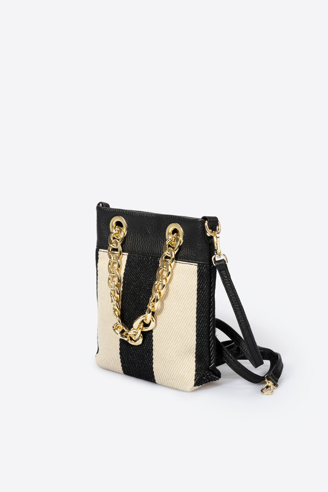 Leather Top Handle Bag 5042 - Black