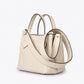 MINA Leather Top Handle Bag - Beige