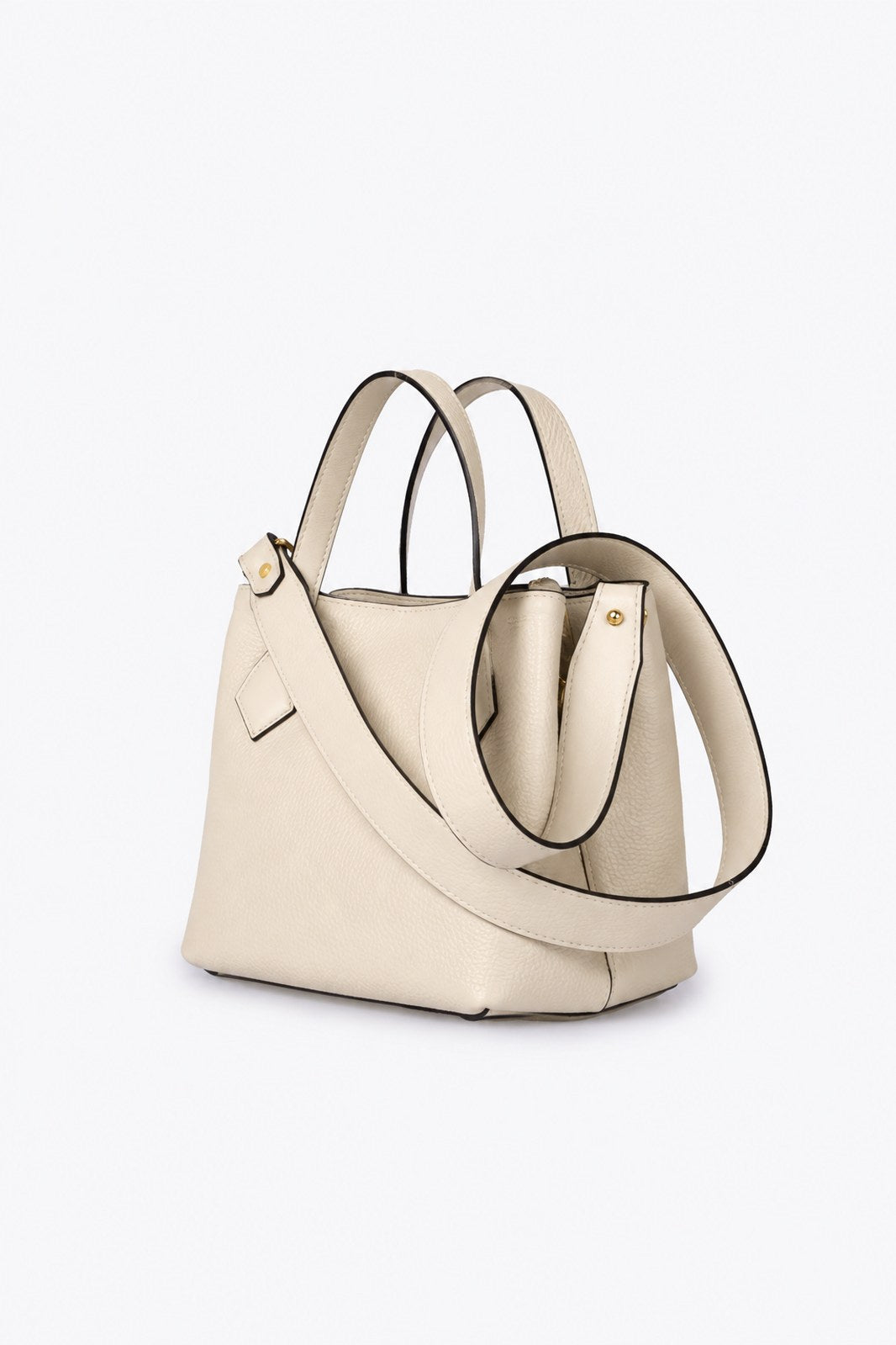 MINA Leather Top Handle Bag - Beige